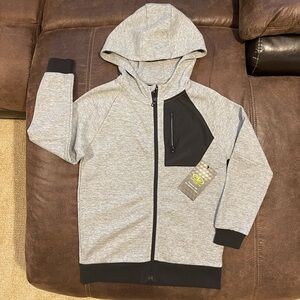 Boys Gray Full Zip Cotton/Polyester Size 6-7 Hoodie
